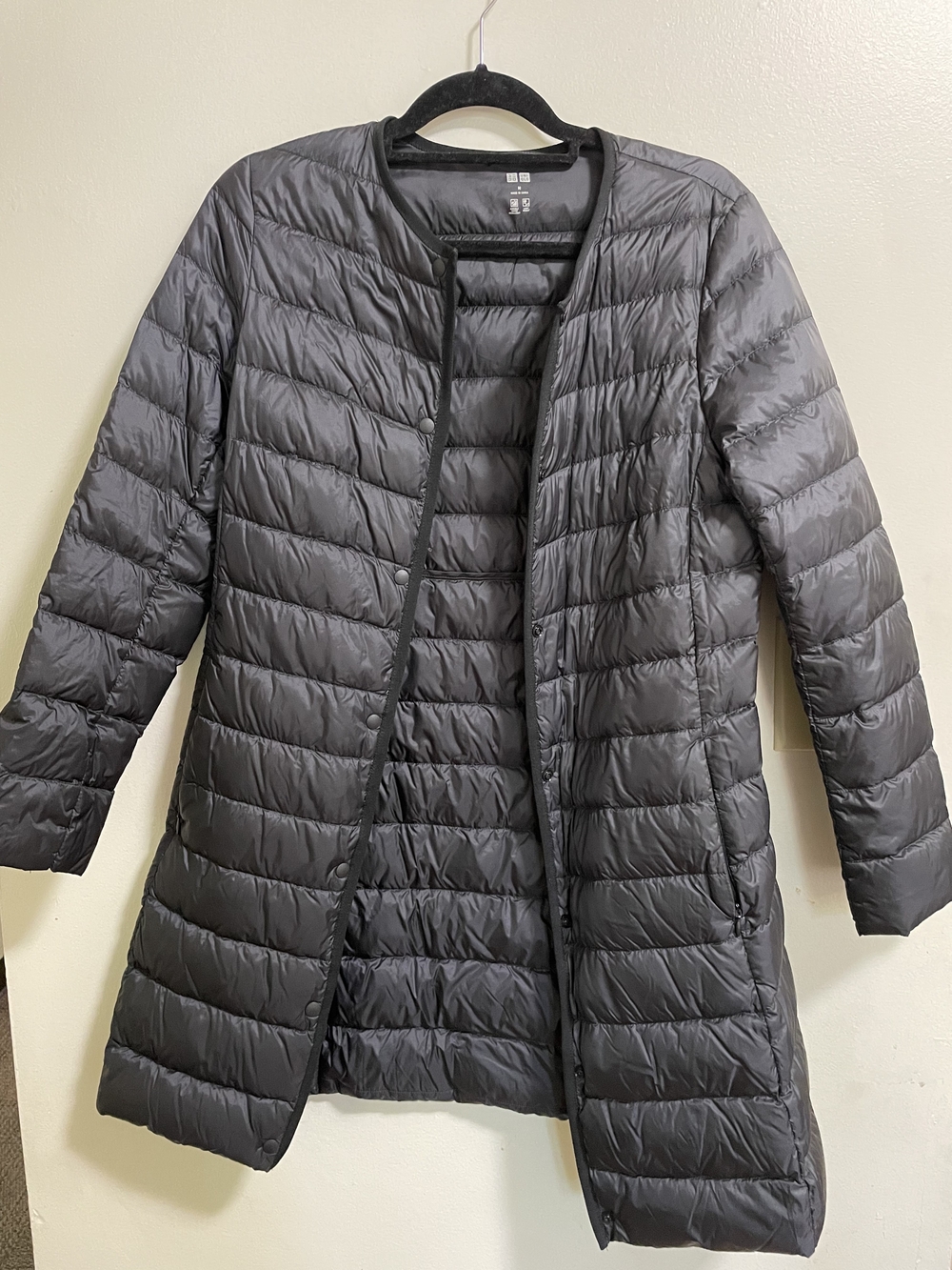 Uniqlo Women's Long Quilted Puffer Coat in Black